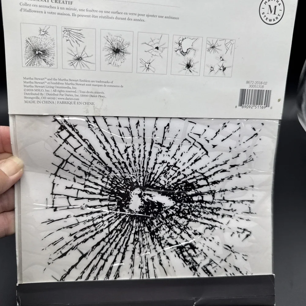 Martha Stewart Crafts Halloween Window Mirror Clings Decorations Haunted‎ Cracks